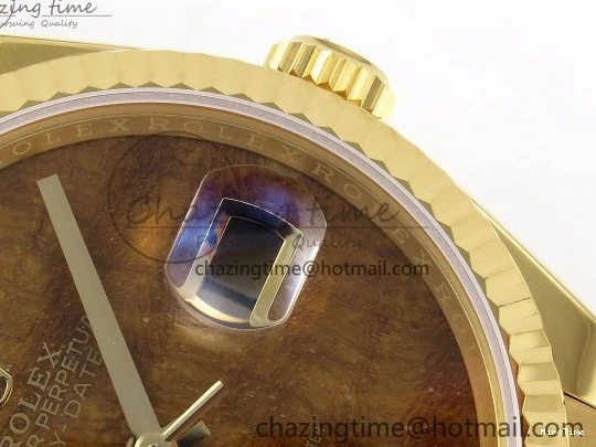 MiroTime 0324 Day Date 36 YG RAF Best Edition Brown Wave Dial on YG Bracelet A Effortless 1383